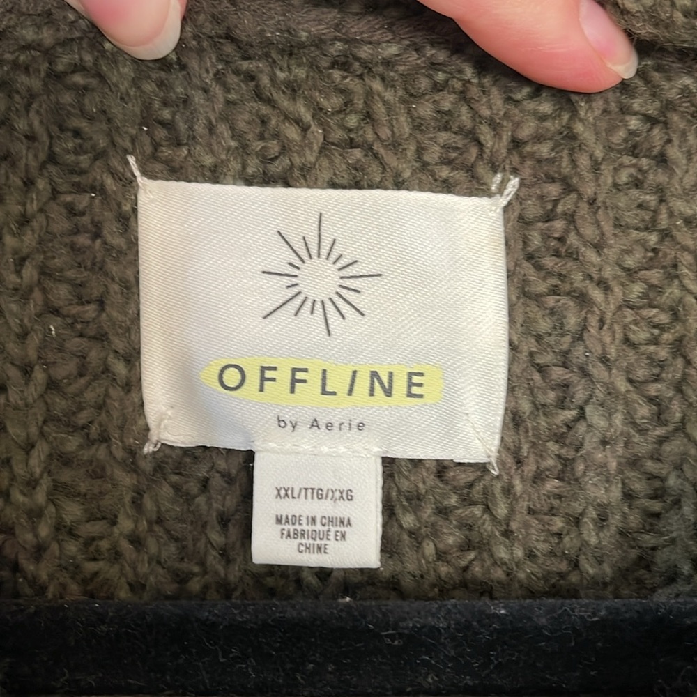 Aerie Offline Chunky 1/2 Zip Sweater Size XXL - Picture 5 of 7